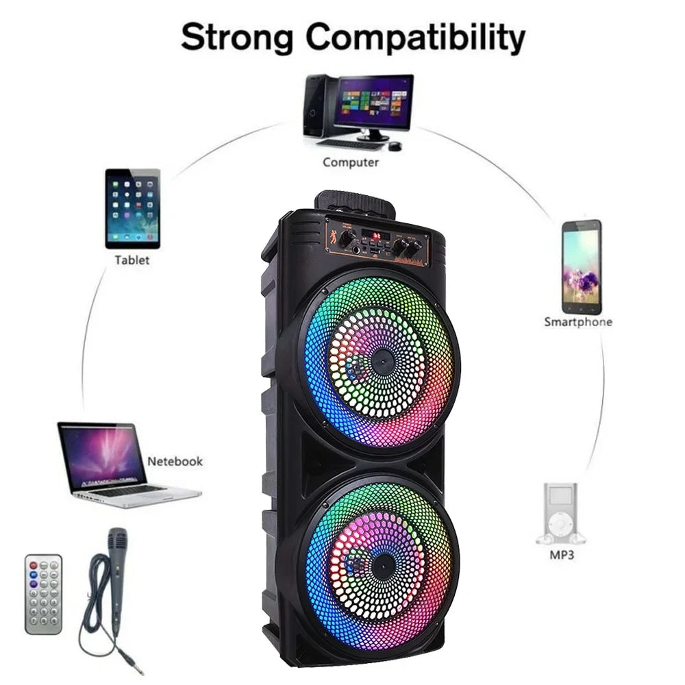 Sound Speaker Portable Speaker Heavy Subwoofer Bass 8-inch TIANLAIMEI Party Loud Mic Party Dual & -FM/AUX/MP3/USB System 6000W Bluetooth