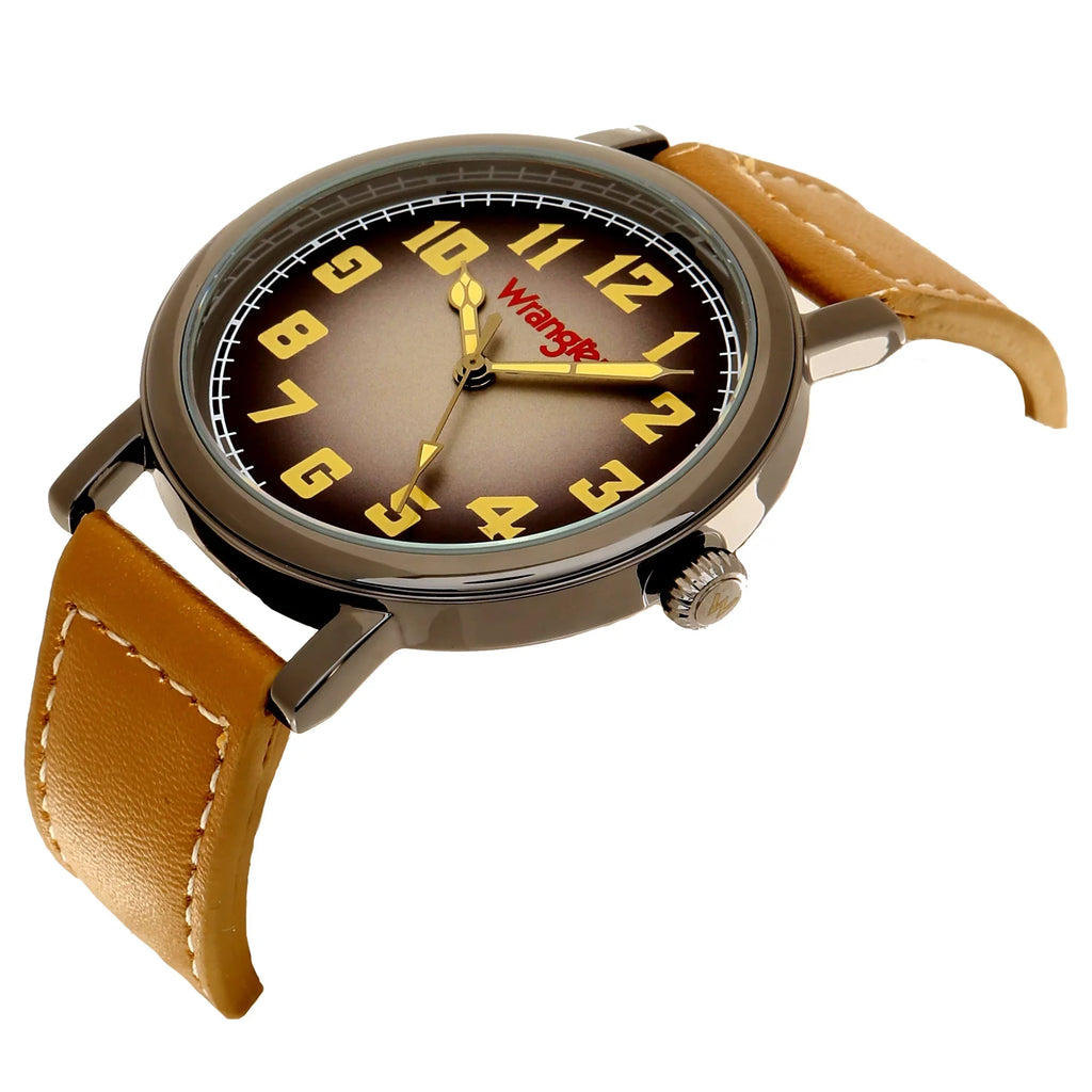 Yellow Brown Dial, Wrangler Strap Watch 42mm