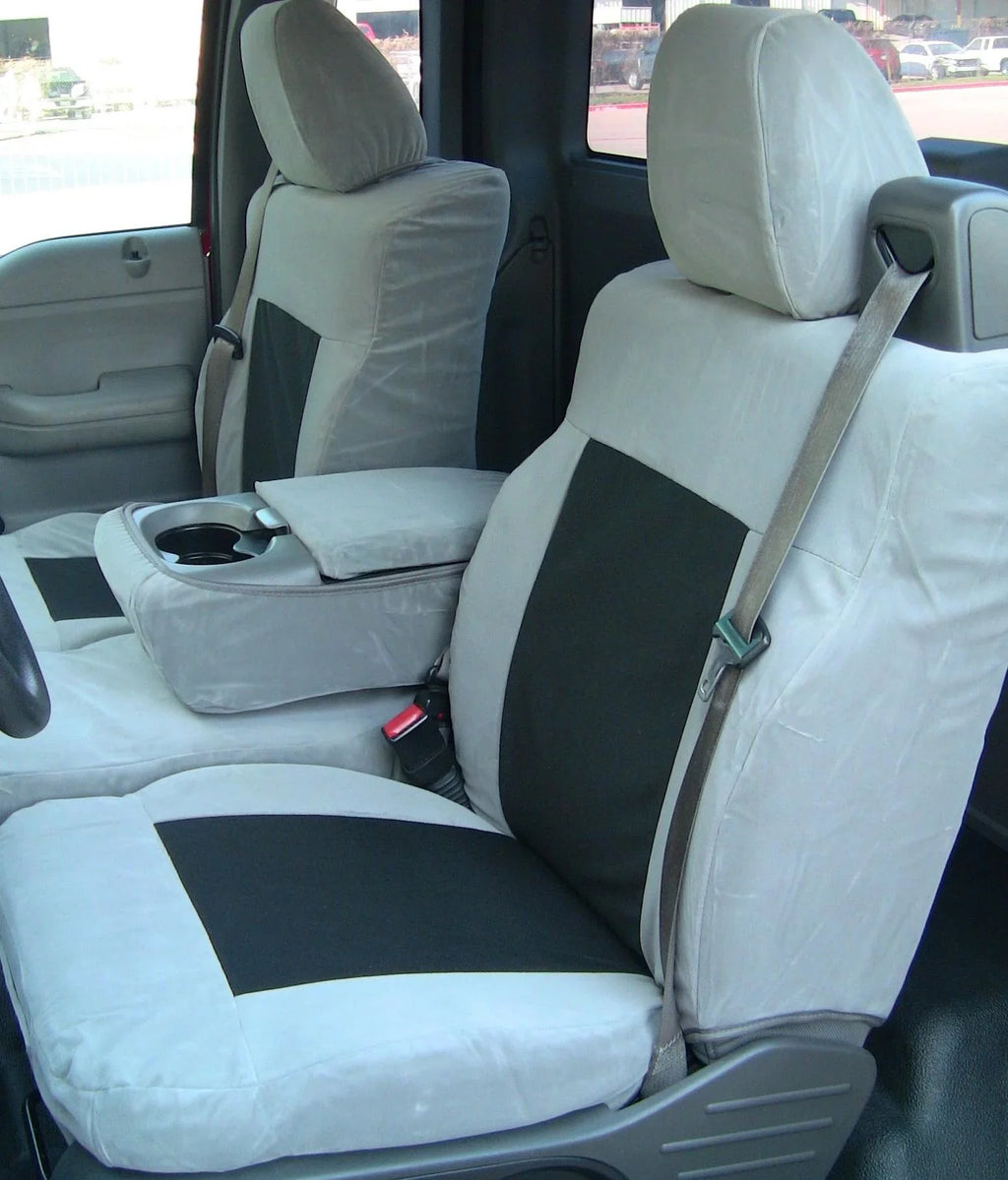 Adjustable With Headrests Center Seat Tone Front Black and Cab F369 Console Super Twill Ford Velour Dark Gray 40/20/40 Two in XLT 2004-2008 Split F150 Opening and