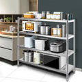 Garage BENTISM Duty Heavy Shelf 4-Tier Steel Shelving 59.1x17.7x61in Stainless