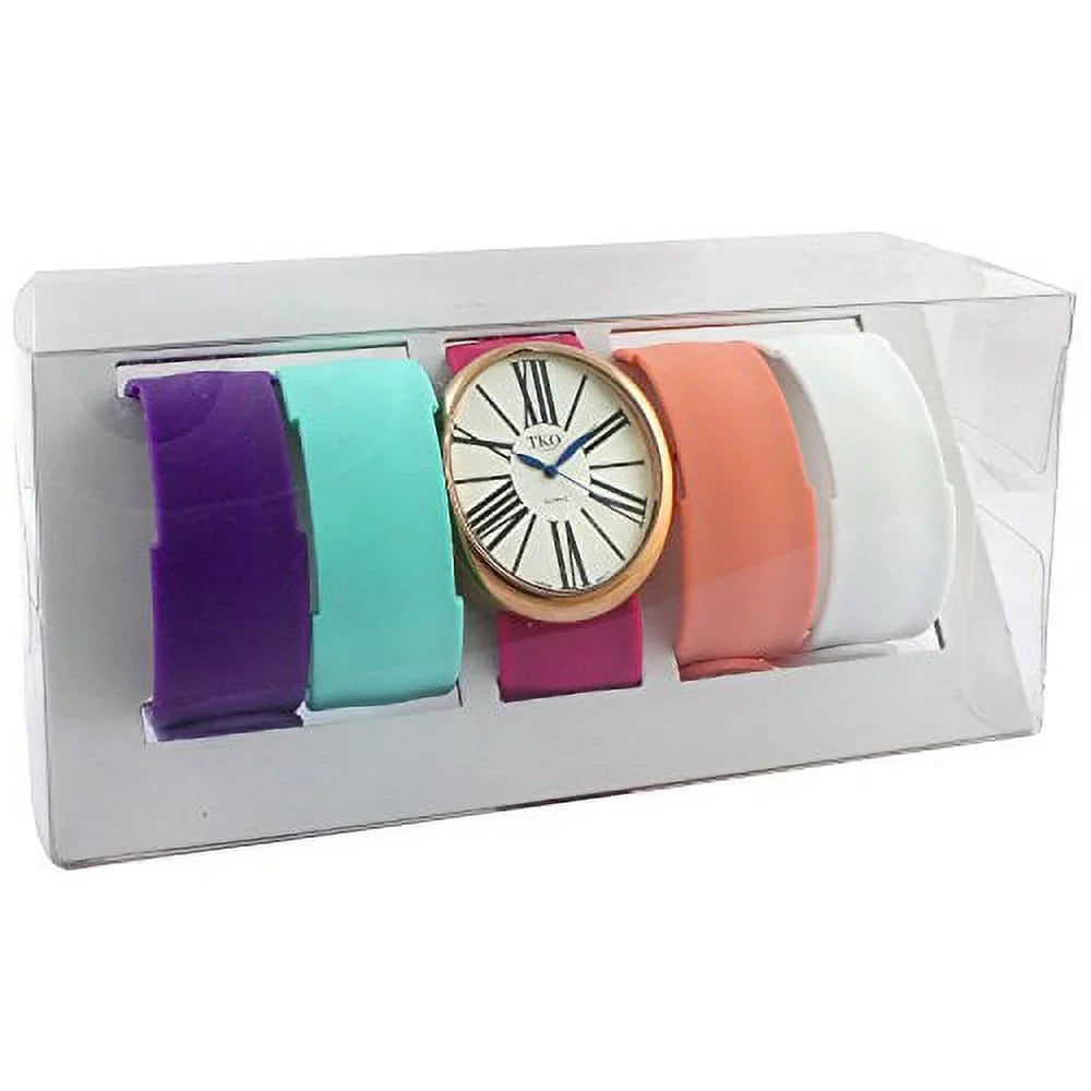 Numeral Slap Gold Set Gift Watch Dial Interchangeable Band Roman Rose Large 5