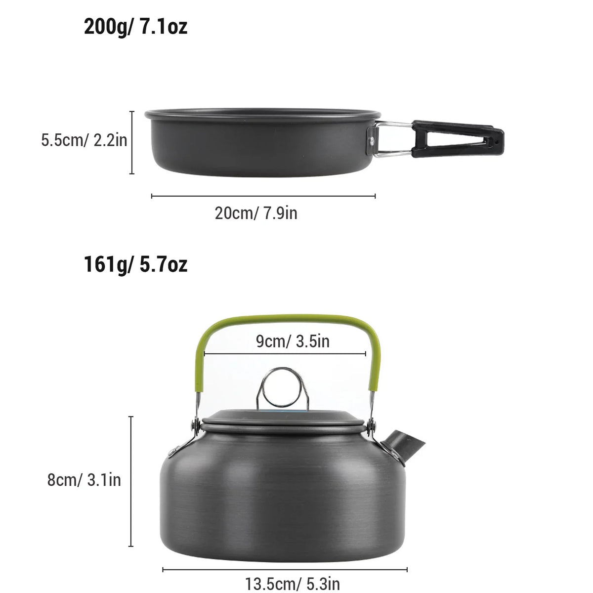 and Mess Kit Non Pan Pot Cookware Backpacking Cooking Set Kettle and Anself Camping Stick with for