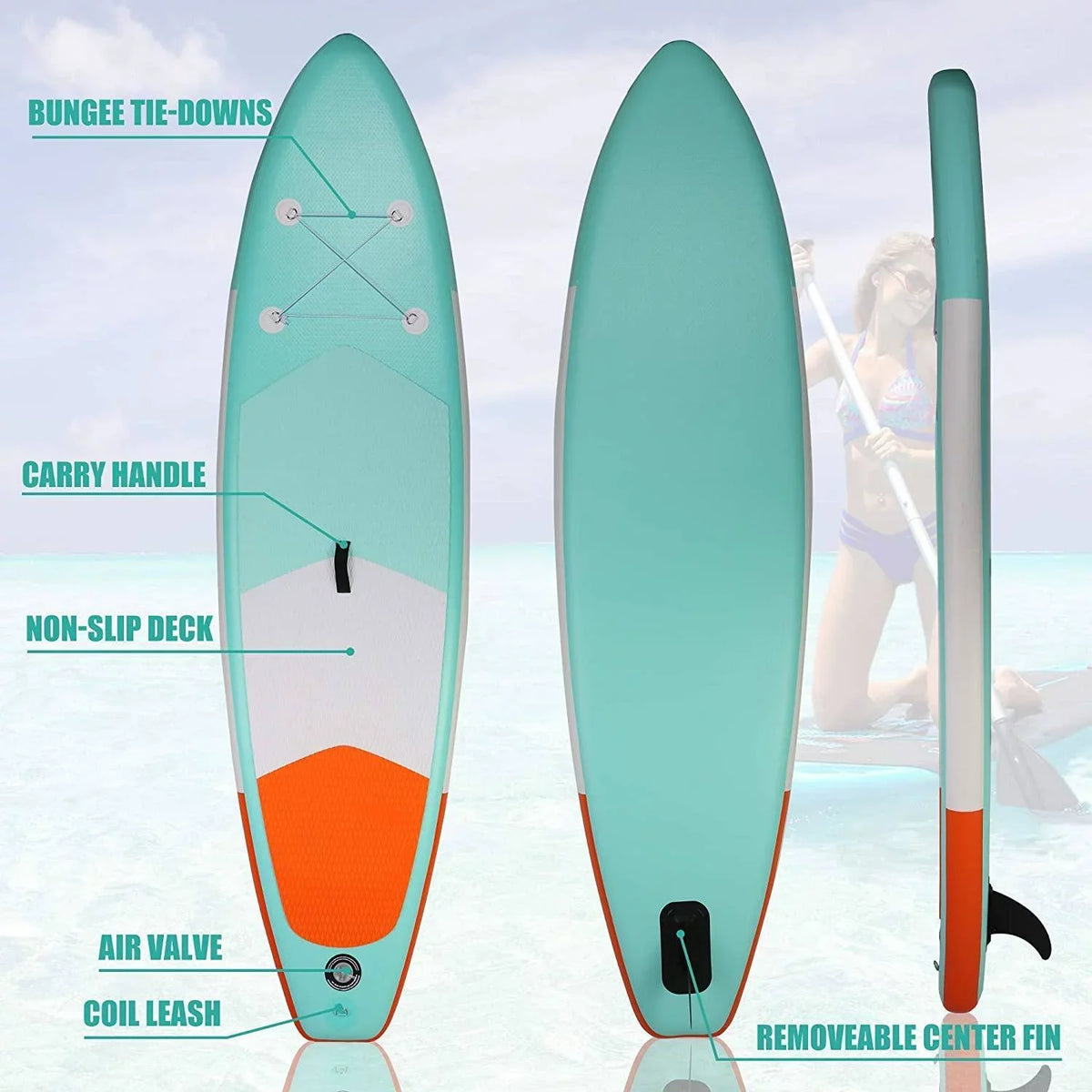 1 Up style! Conquer ease 26.46 - Inflatable Paddle with Stand waves - the and - Set Board