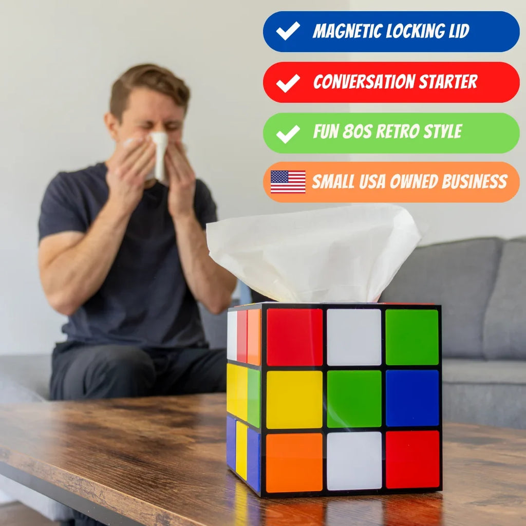 Cube Big Decor Keep Tissue Magic Use Secure Box with Easy Lid Cover Bang Props | | & Magnetic Theory Tissues to Bottom