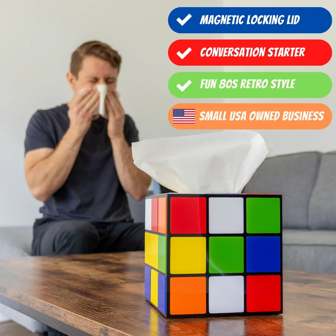 Cube Big Decor Keep Tissue Magic Use Secure Box with Easy Lid Cover Bang Props | | & Magnetic Theory Tissues to Bottom