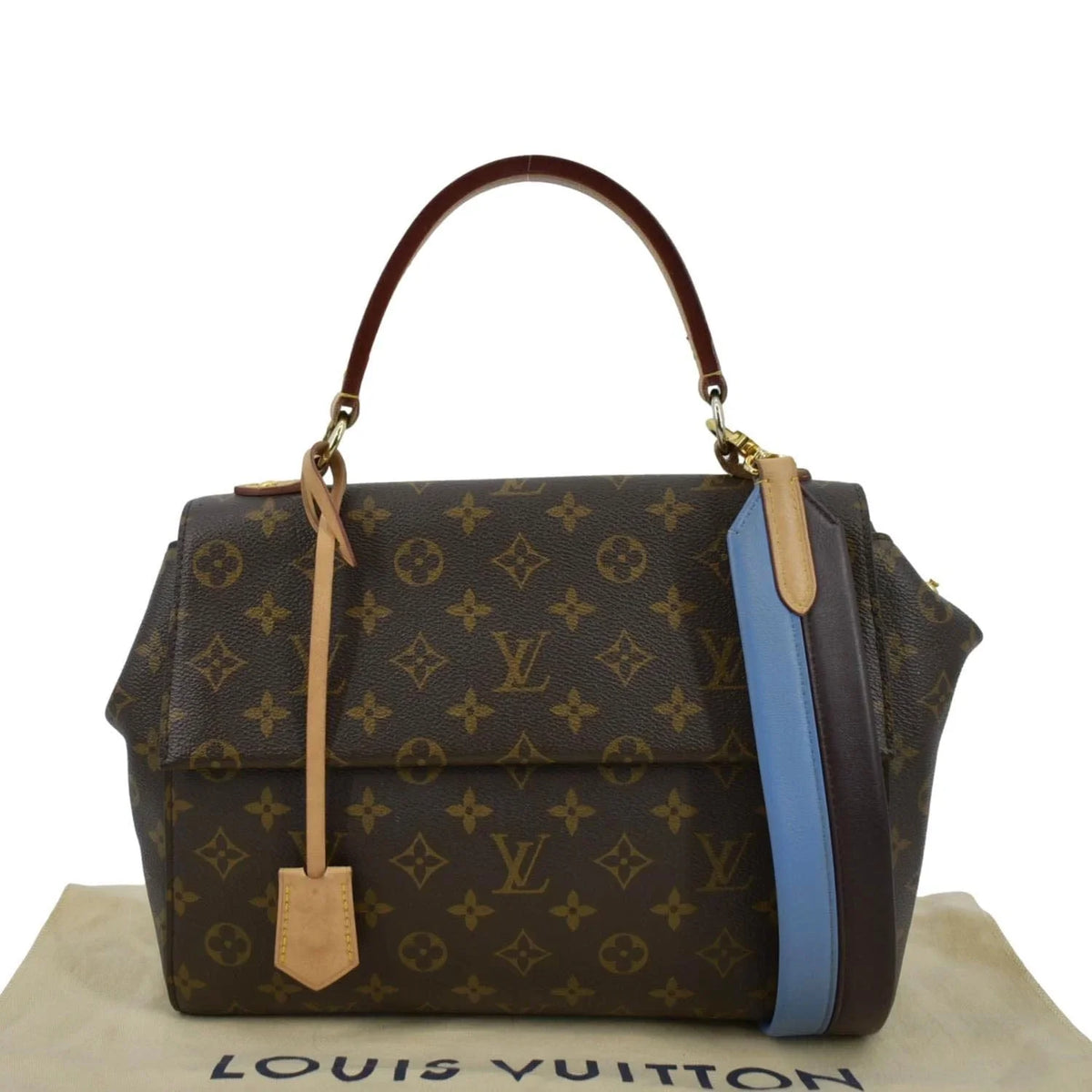 VUITTON MM Brown Bag Monogram Shoulder LOUIS Used Canvas Cluny