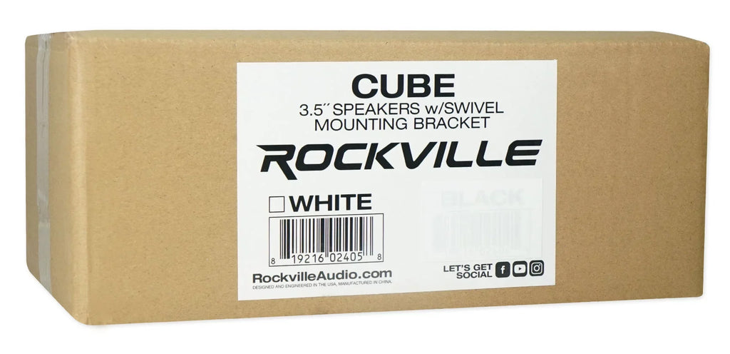 Wall Kit Home Rockville 4-Room Receiver+(8) Audio RPA40BT Cube Speakers White