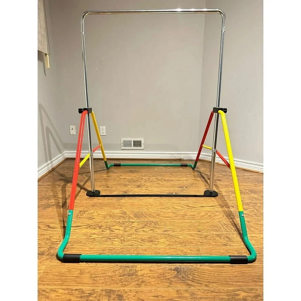 Home for Kids' Monkey Folding Playground Equipment - - Boys/Girls Horizontal Bar Expandable - Gymnastics Kip Training for Height-Adjustable Bar Bar (Red/Yellow) Bar Gymnasts Junior