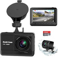 Recording, Screen, Loop Lock, Rear, 2 Dash Dash Mounting Cam Ways, Car,Motorcyle,Balls 32GB with 2.45 Full Monitor 1080P Night IPS WDR, HD Vision, Parking inch and Front Mini Accident SD Cam Card,