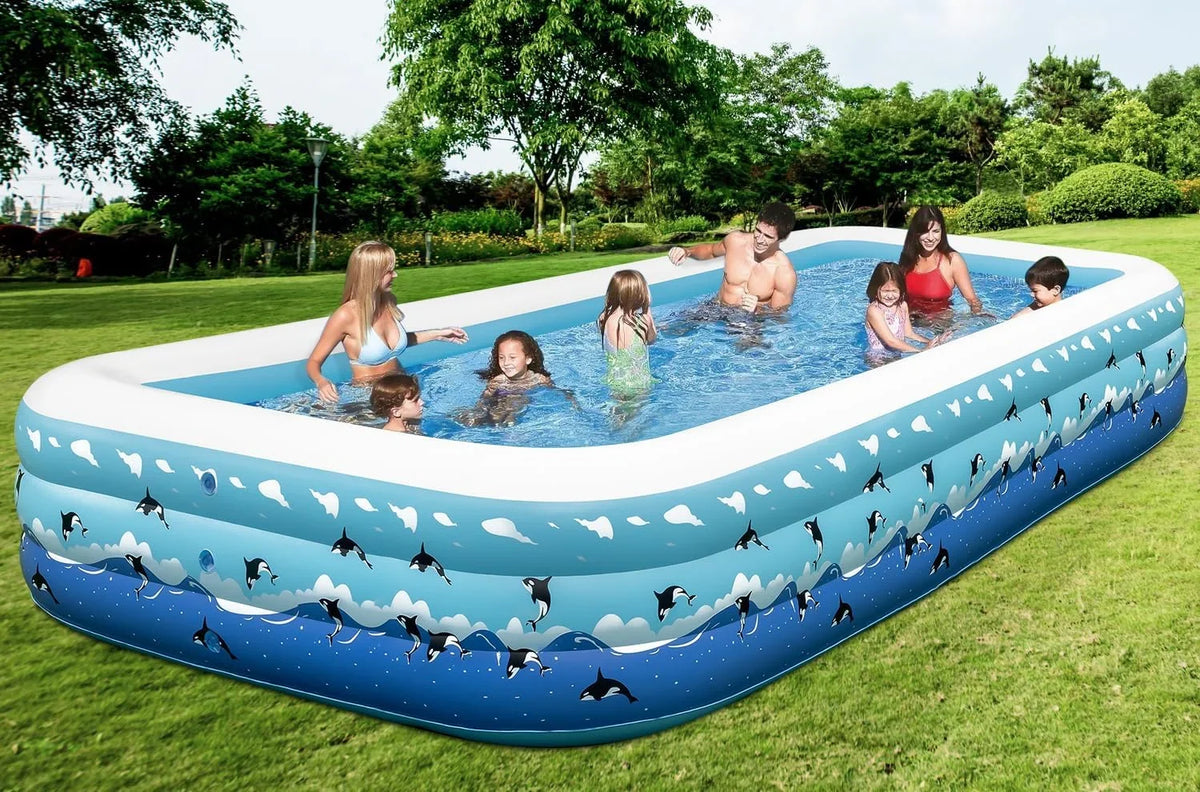 130"x72"x22" Pump, Extra Backyard Inflatable Adults, Family Blow Pool Inflatable Large for Garden Swimming Home Thickened Up Outdoor Pool Full-Sized for Lawn Ground Swimming Above Pools with Indoor