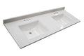 House Rectangle Design Mount Camilla Integrated 557678-WHT Vanity with Centerset Cultured Top Backsplash, Double White Solid 61-inch Marble Bowl