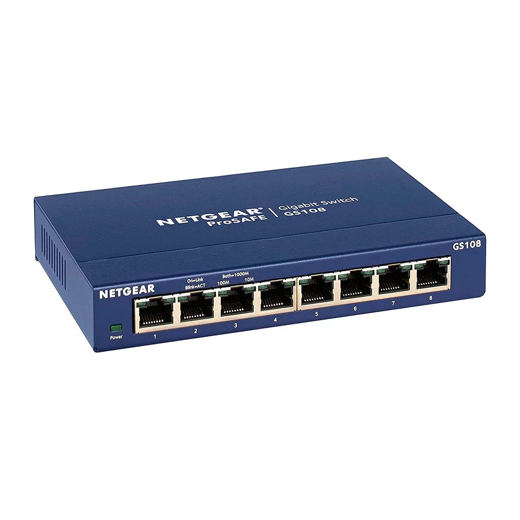 '- NETGEAR (GS108) Switch Unmanaged 8-Port Gigabit Ethernet