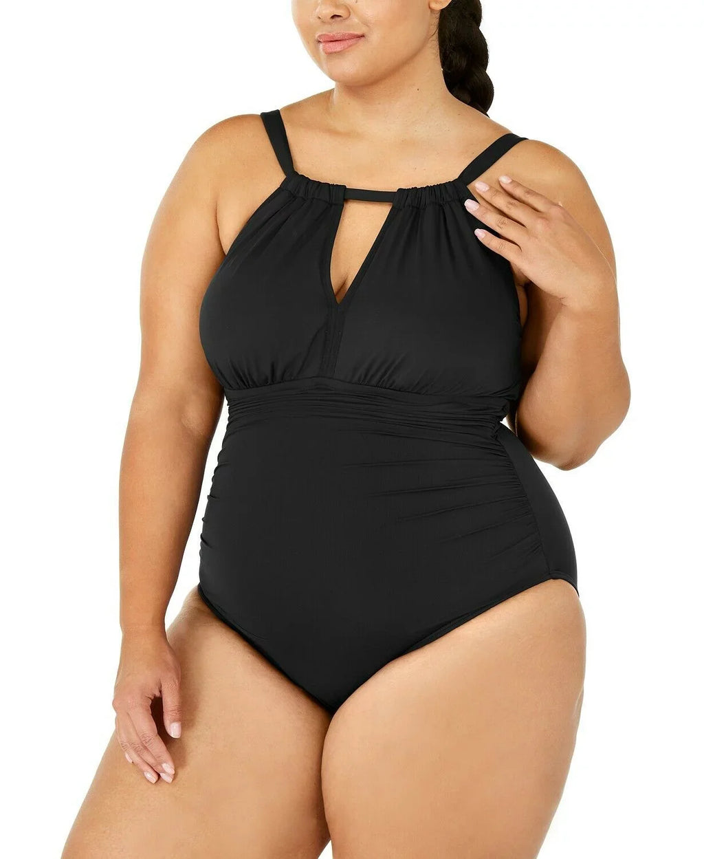 One-Piece Ralph P US BLACK Lauren High-Neck S Plus Swimsuit, Keyhole Lauren Size