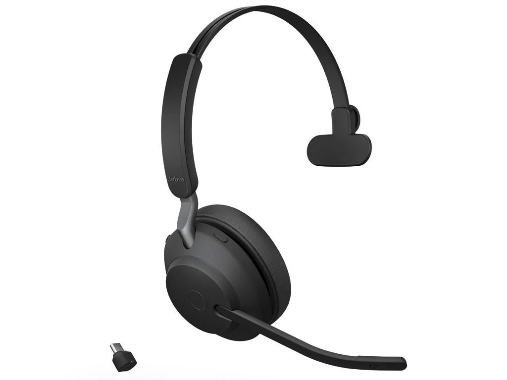 Jabra MS Mono 65 Black Evolve2 Charging Headset USB-C with - / Wireless Stand Music Headphones