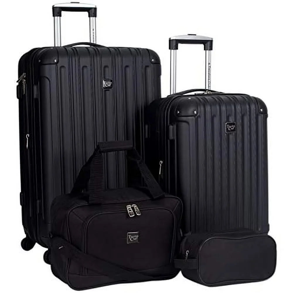 Travel Midtown Set, Luggage 4-Piece Hardside Black Club Travelers