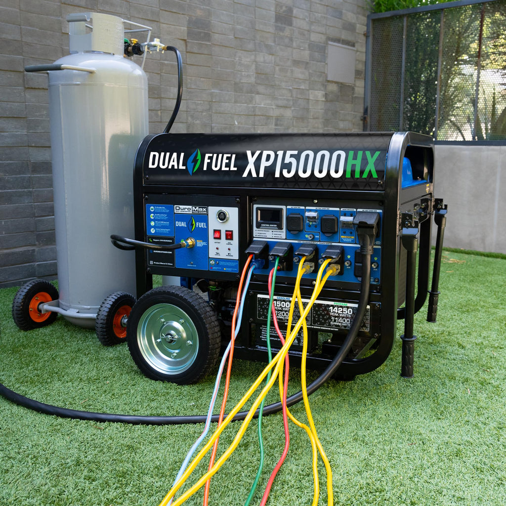 DuroMax XP13000HX 13,000-Watt Dual Fuel Portable Generator - Gas & Propane, Electric Start, Whole Home Power Backup, Transfer Switch Ready, RV &