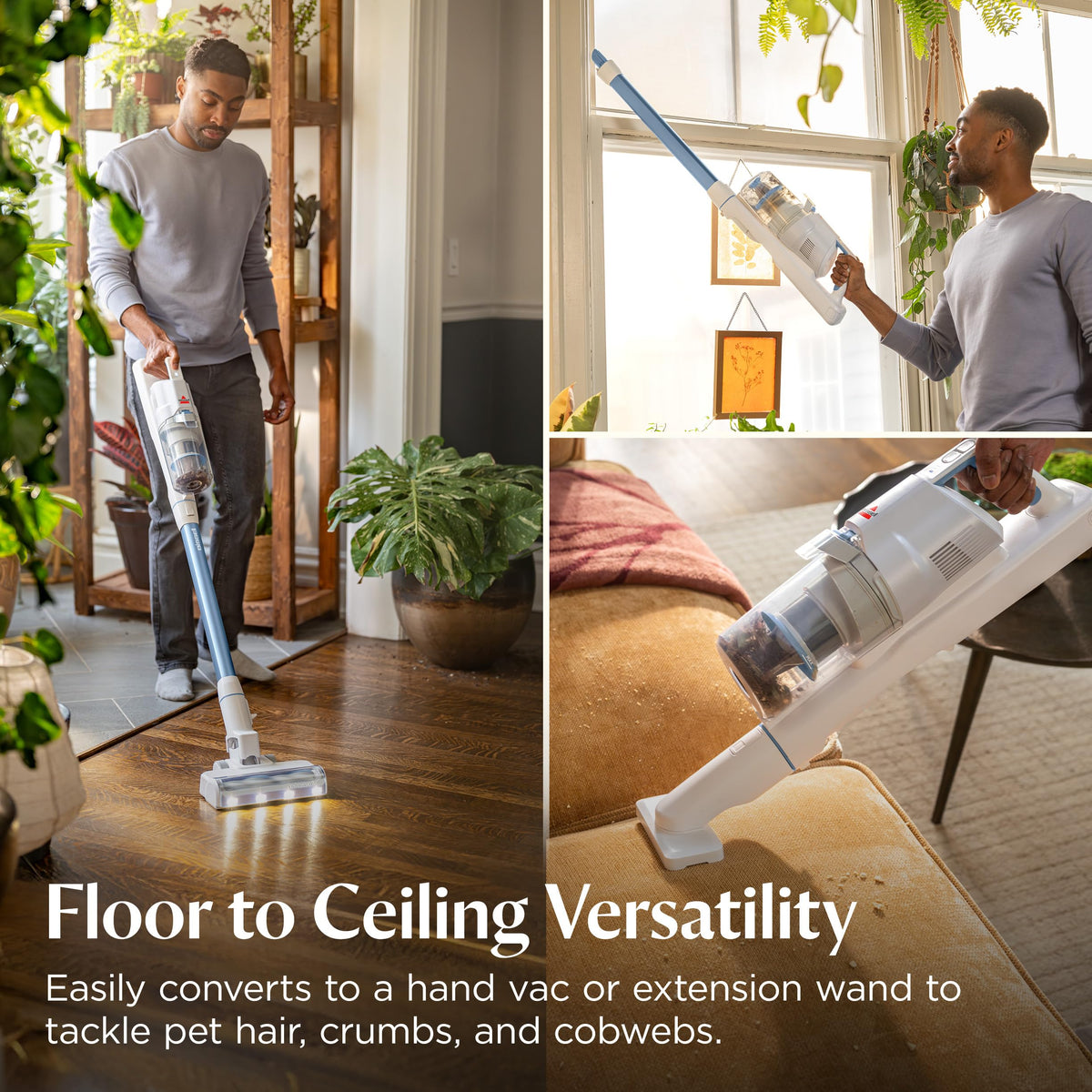 Bissell PowerClean FurGuard 280W Self-Standing Cordless Vacuum w/Self-Cleaning Brush Roll, Strong Suction, Removeable Battery, Wall Mount, Upholstery