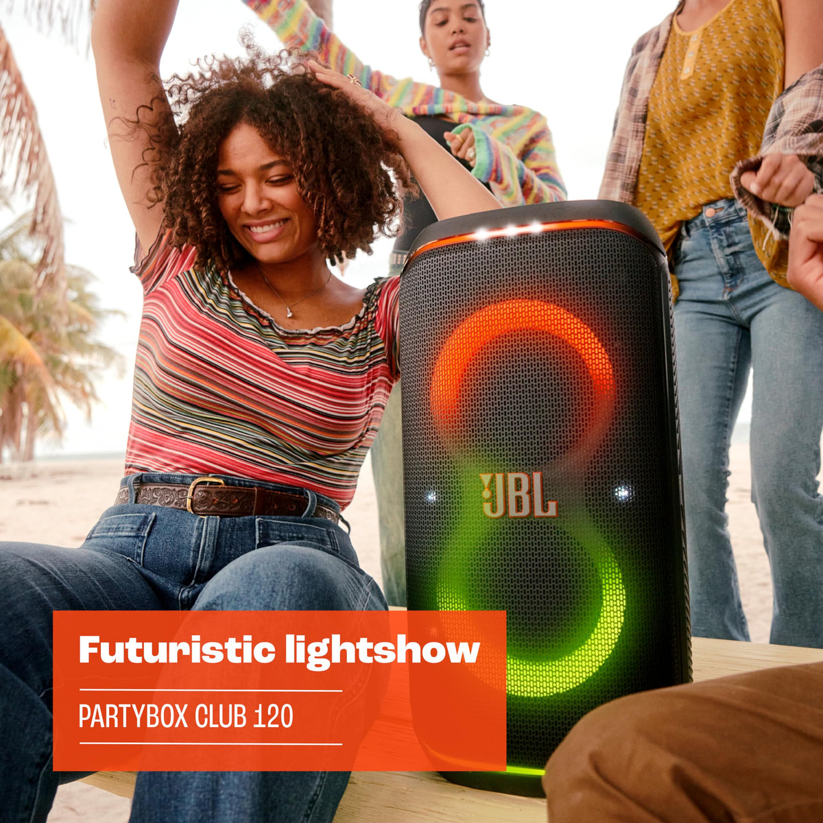 JBL PartyBox Club 120 - Portable Party Speaker with Foldable Handle, Powerful JBL Pro Sound, Futuristic lightshow, Up to 12 Hours of Play time