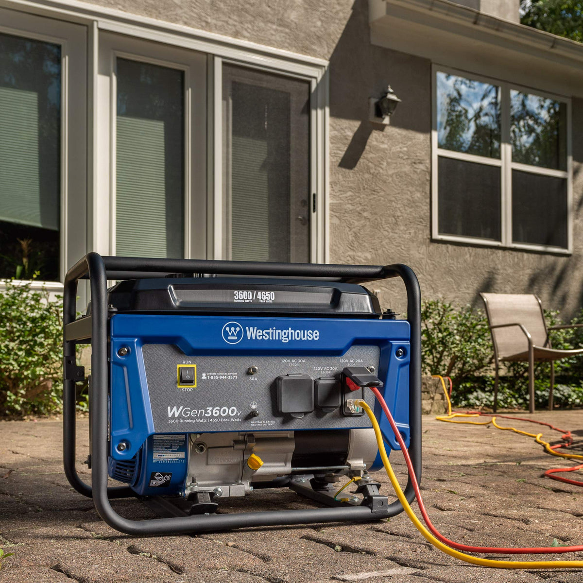 Westinghouse 4650 Peak Watt Dual Fuel Portable Generator, Remote Electric Start with Auto Choke, RV Ready 30A Outlet, Gas & Propane Powered