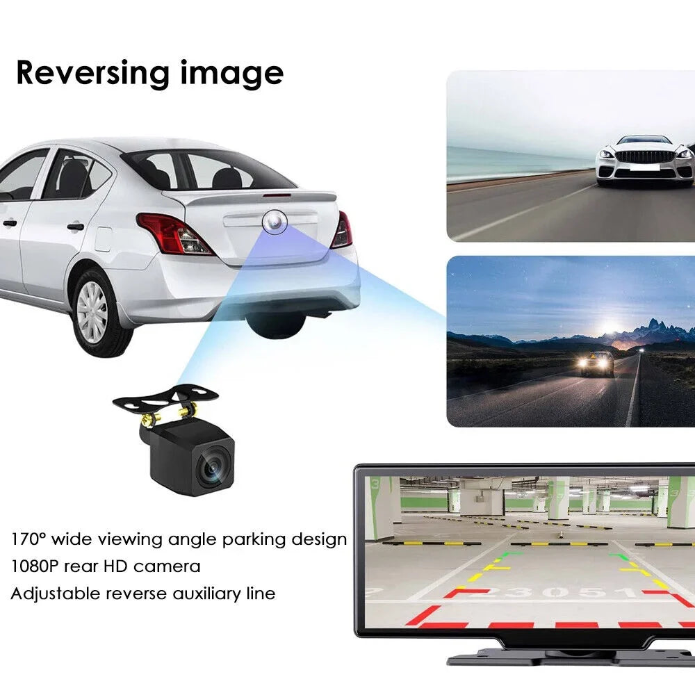 T91 Wireless Resolution, IPS Screen Bluetooth - WiFi 10.26'' Connected, Dash Dual Touch Lens, 2K KingFurt Screen, Enabled Cam