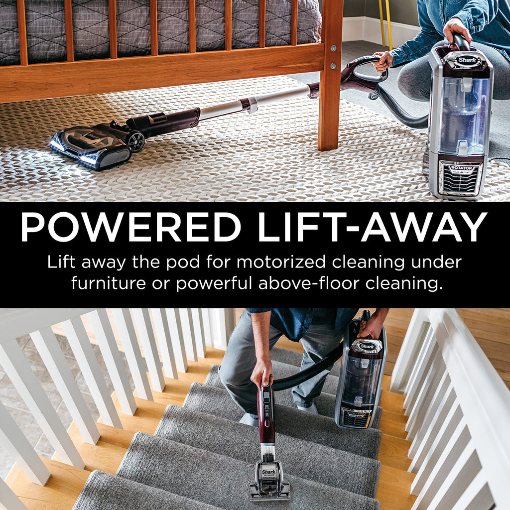 Shark NV501 Rotator Professional Lift-Away Upright Vacuum with HEPA Filter, Swivel Steering, LED Headlights, Wide Upholstery Tool, Dusting Brush &