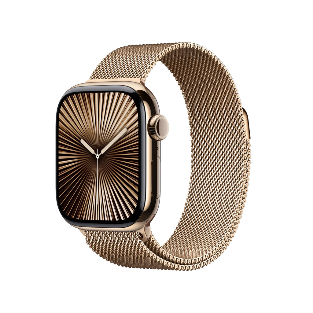 Apple Watch Series 10 [GPS + Cellular, 42mm] - Jet Black Aluminum Case with Black Sport Band, S/M (Renewed)