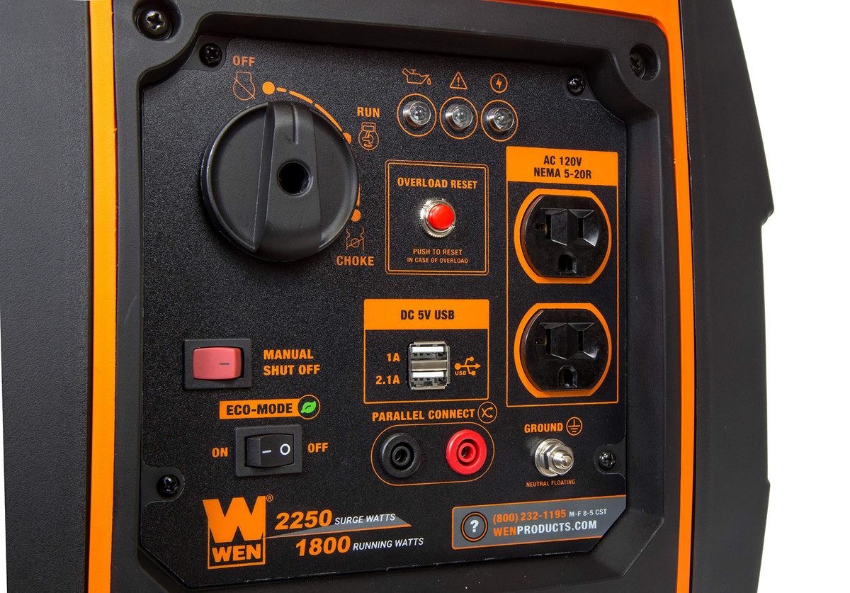 WEN 2500-Watt Inverter Generator, Quiet, Portable, and Lightweight with Fuel Shut Off (56250i)