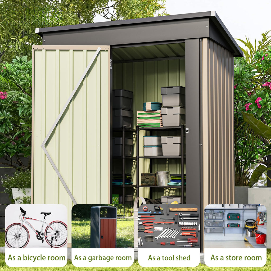 Patiowell 10 x 12 FT Metal Storage Shed for Outdoor, Steel Yard Shed with Design of Lockable Doors, Utility and Tool Storage for Garden, Backyard