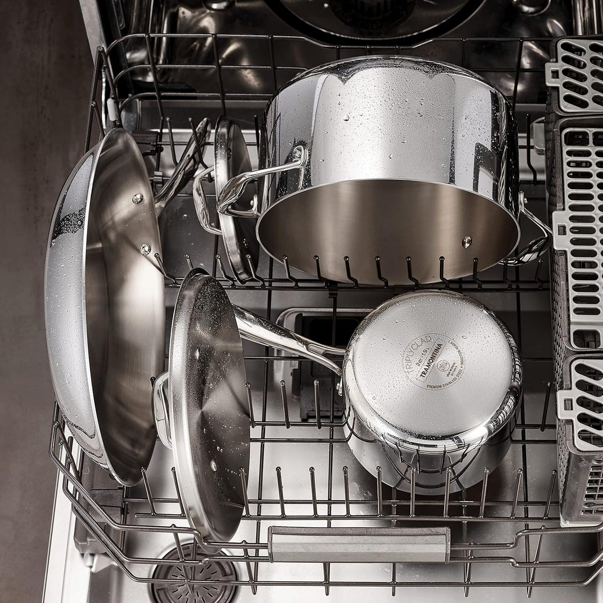 Tramontina Signature Tri-Ply Clad Stainless Steel 12-Piece Cookware Set with Lids, Pots and Pans Kitchen Set, Induction-Ready, Dishwasher-Safe, NSF
