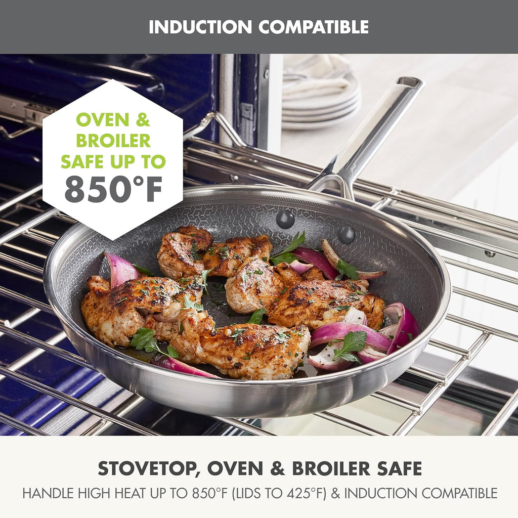 GreenPan Hybrid 13 Piece Nonstick Stainless Steel Cookware Set, APEX Tri-Ply Thermobond PFAS-Free Ceramic Pots & Pans, Induction & All Cooktop
