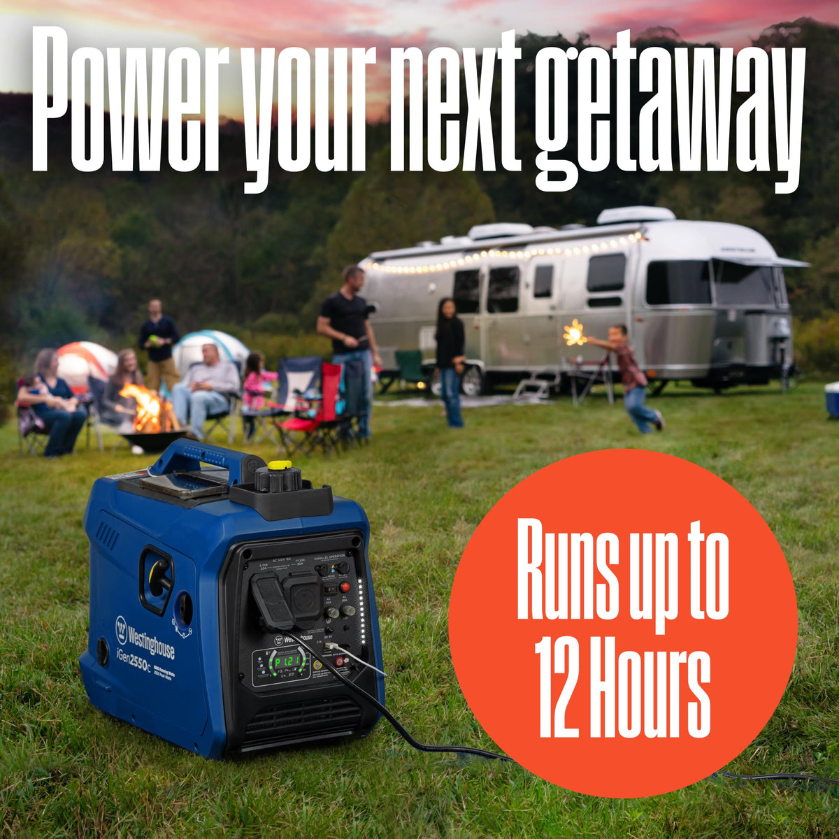Westinghouse 2550 Peak Watt Super Quiet & Lightweight Portable Inverter Generator, RV Ready 30A Outlet, Gas Powered, Parallel Capable, Long Run Time