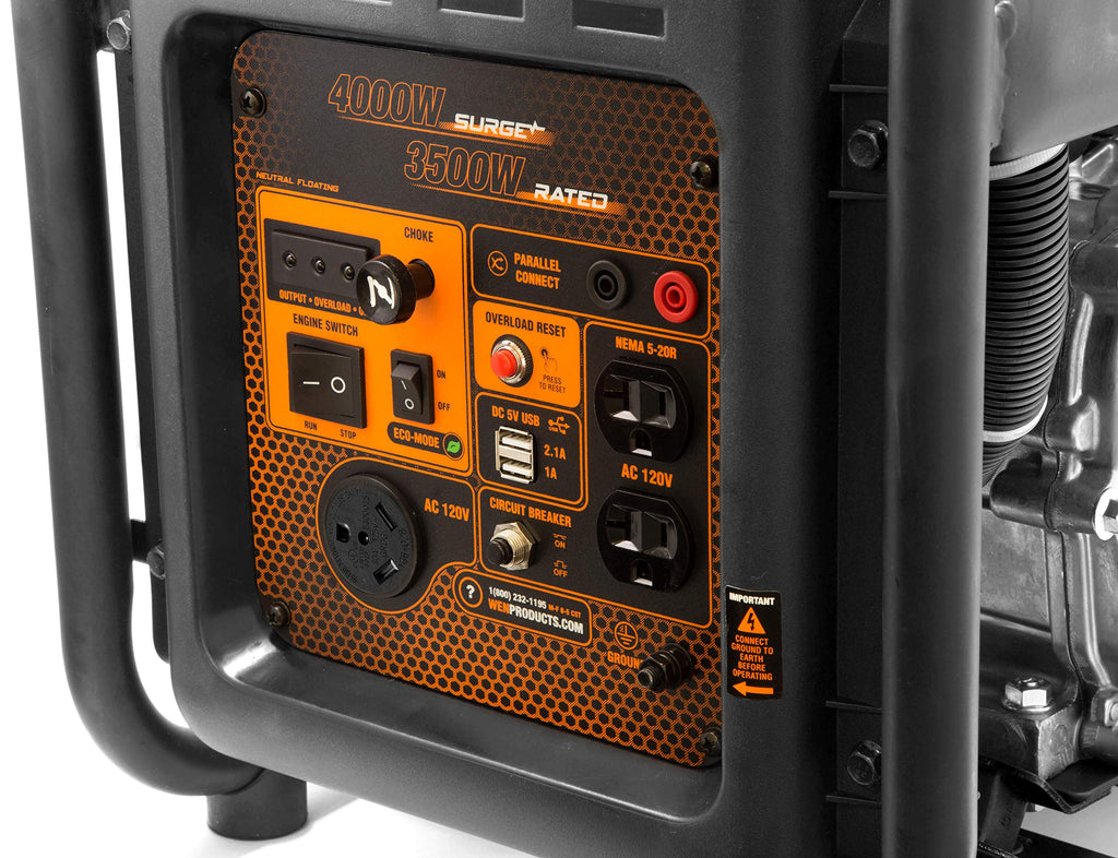 WEN 5600-Watt Portable Generator, Electric Start, 224cc, Transfer-Switch and RV-Ready with CO Shutdown Sensor (GN5602X)
