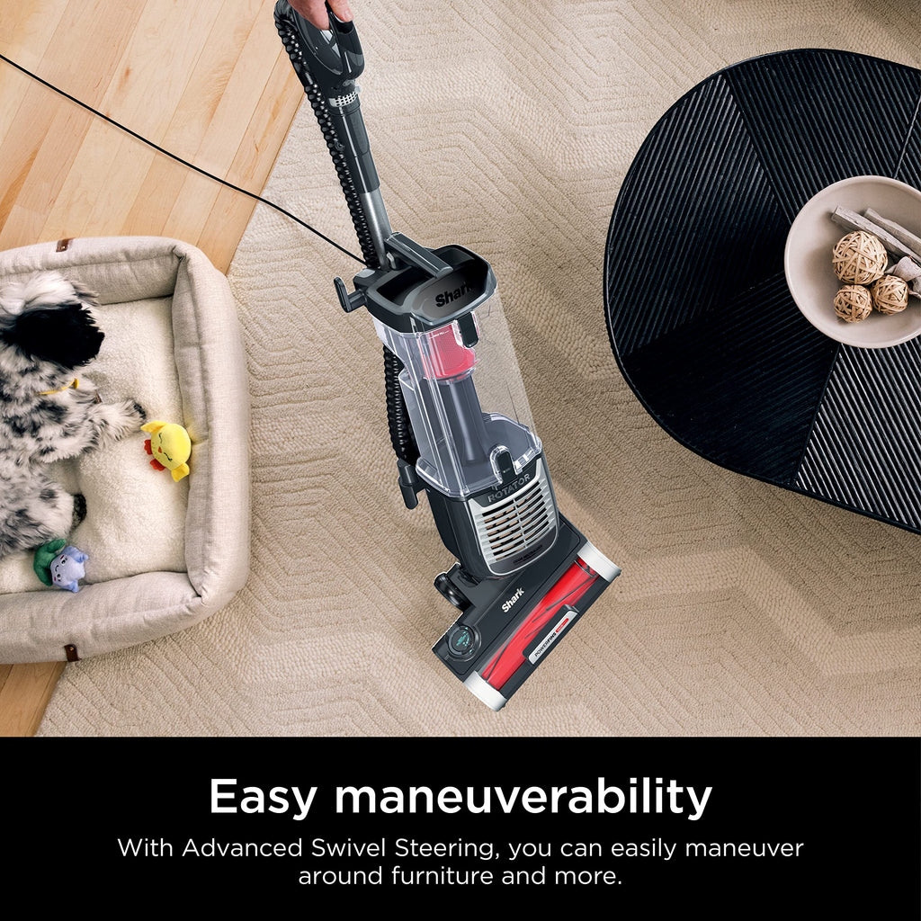 Shark NV501 Rotator Professional Lift-Away Upright Vacuum with HEPA Filter, Swivel Steering, LED Headlights, Wide Upholstery Tool, Dusting Brush &