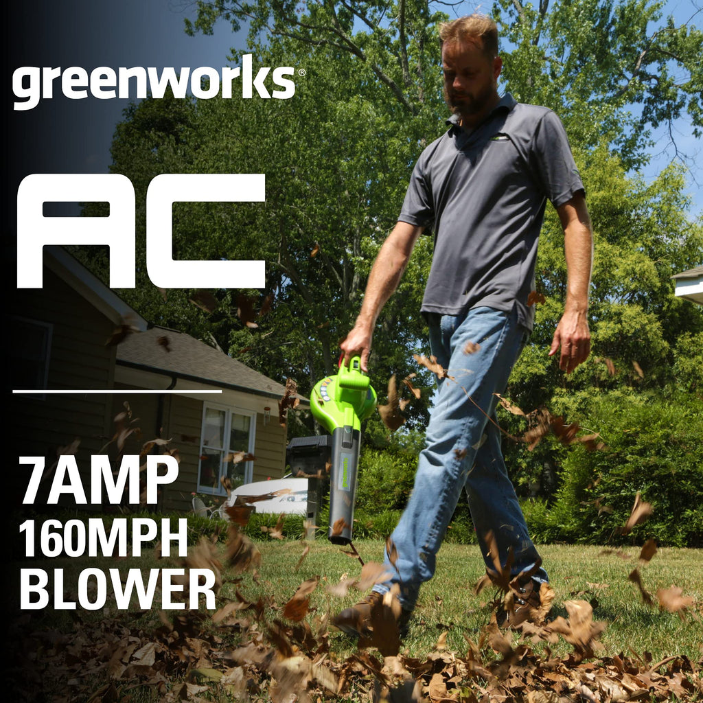 Greenworks 40V (230 MPH / 505 CFM) Cordless Brushless Leaf Blower/Vacuum with Bag, High Power, Lightweight & Quiet for Yard Debris Cleanup, Includes