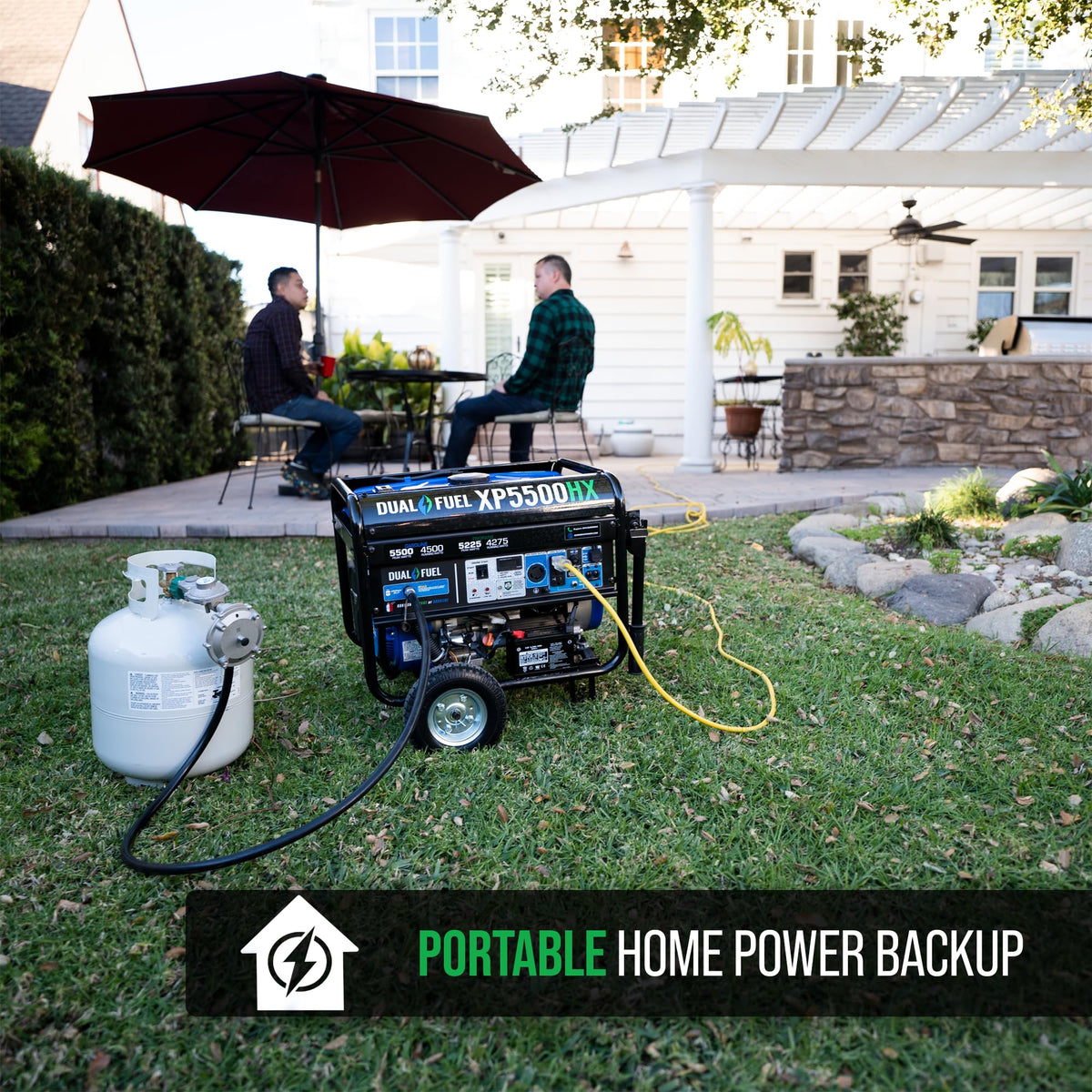 DuroMax XP13000HX 13,000-Watt Dual Fuel Portable Generator - Gas & Propane, Electric Start, Whole Home Power Backup, Transfer Switch Ready, RV &