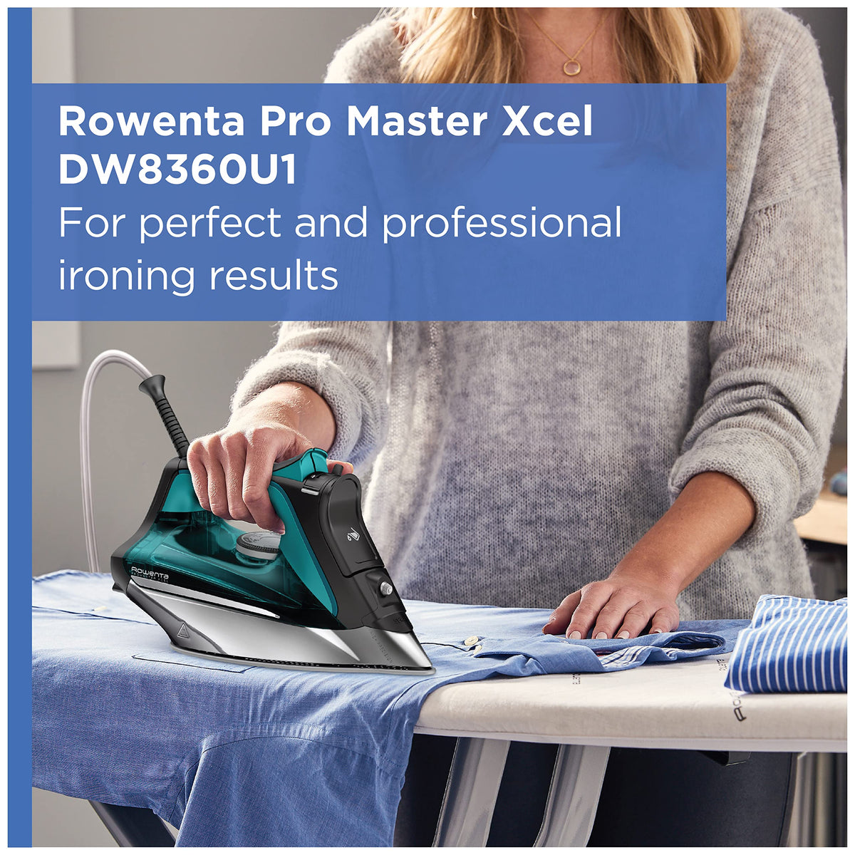 Rowenta Iron Steamer for Clothes Master Steam Station, Professional Steam Iron for Clothes with Stainless Steel Soleplate, 57 Oz, 400 Microsteam