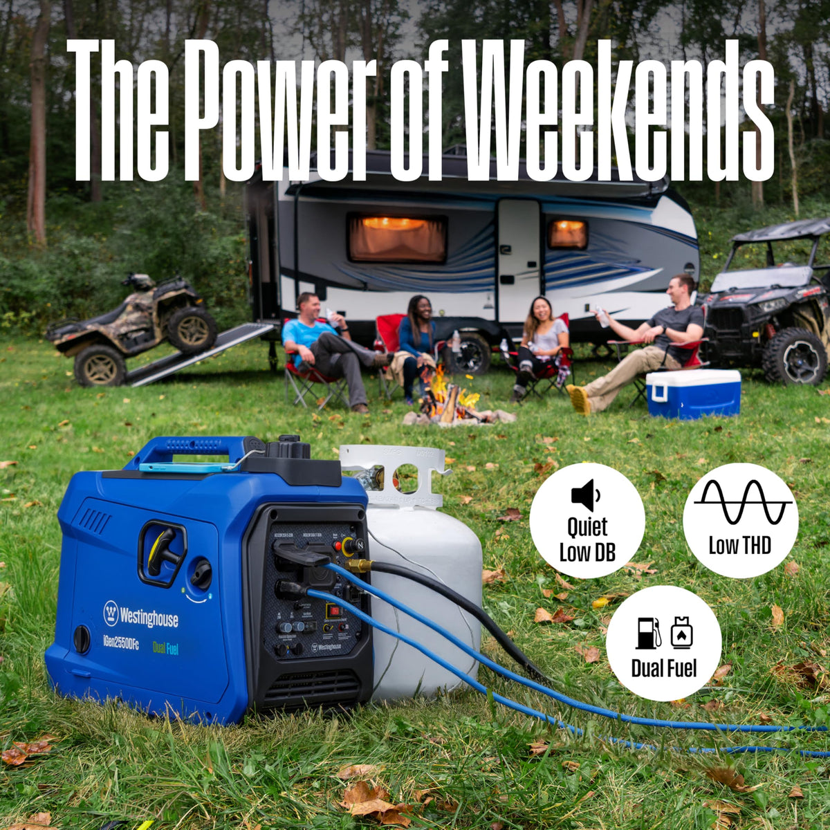 Westinghouse 2550 Peak Watt Super Quiet & Lightweight Portable Inverter Generator, RV Ready 30A Outlet, Gas Powered, Parallel Capable, Long Run Time