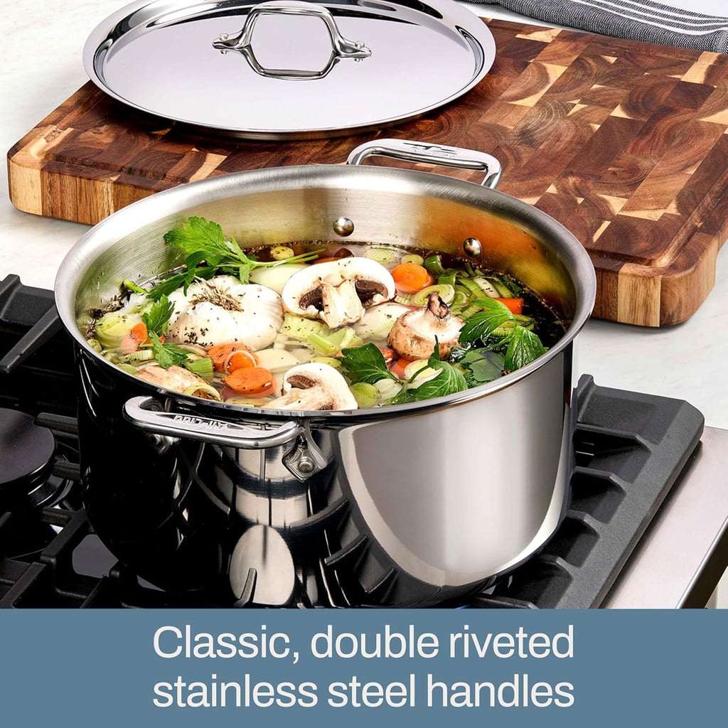 All-Clad D3 3-Ply Stainless Steel Cookware Set C 7-Piece Pots and Pans Set, Induction, Oven Broiler Safe 600F - Includes Frying Pans, Saucepans