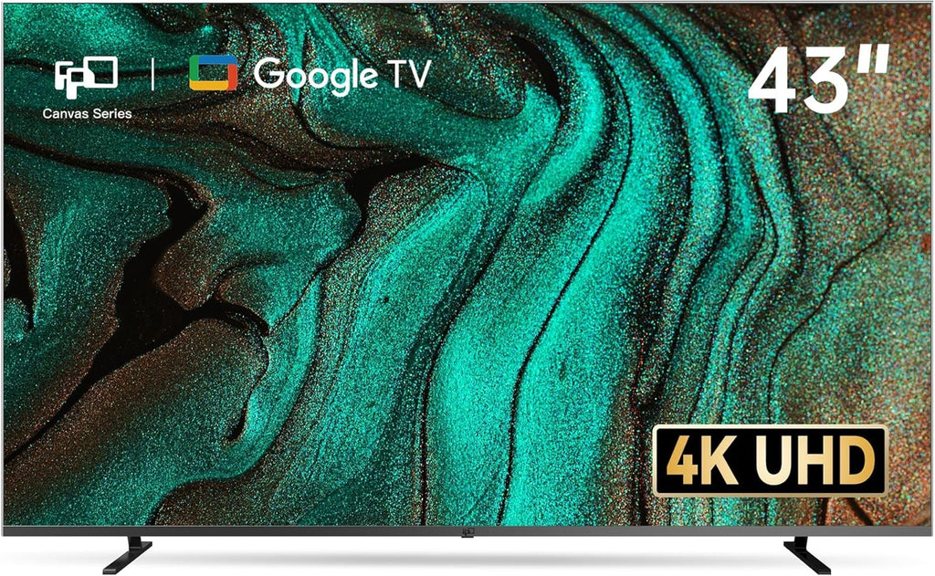 FPD 43 Inch Smart TV, 4K UHD LED Flat Screen Google TV with Google Cast, Bluetooth, HDMI, Streaming Live, HDR 10, Dolby Vision, Ultra Slim