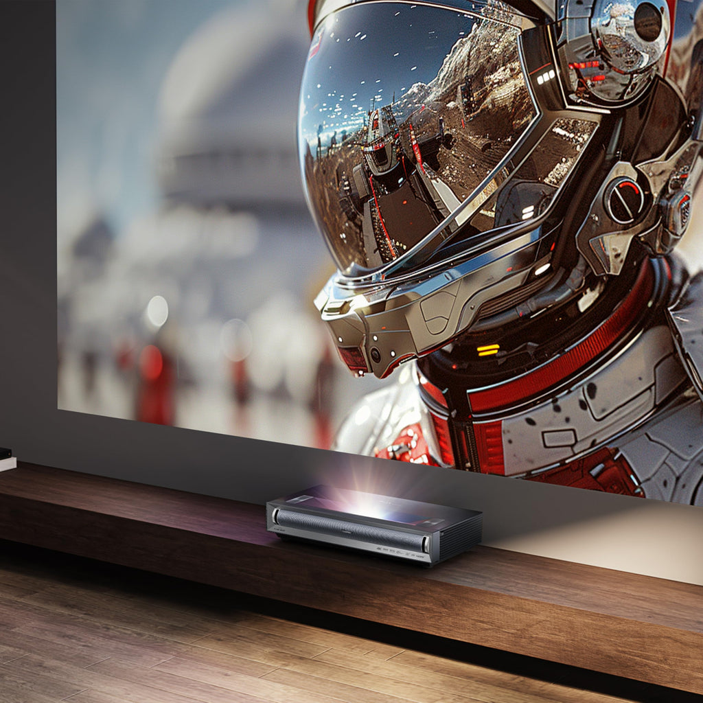 Hisense PX3-PRO Ultra Short Throw Triple Laser Projector, 4K UHD, 80 C 150, 3,000 Lumens, 3000:1 Contrast, Dolby Vision & Atmos, IMAX Enhanced, 240