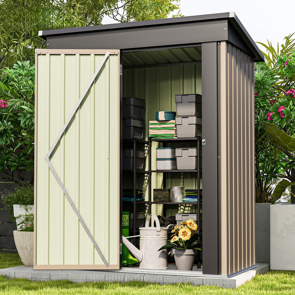 Patiowell 10 x 12 FT Metal Storage Shed for Outdoor, Steel Yard Shed with Design of Lockable Doors, Utility and Tool Storage for Garden, Backyard