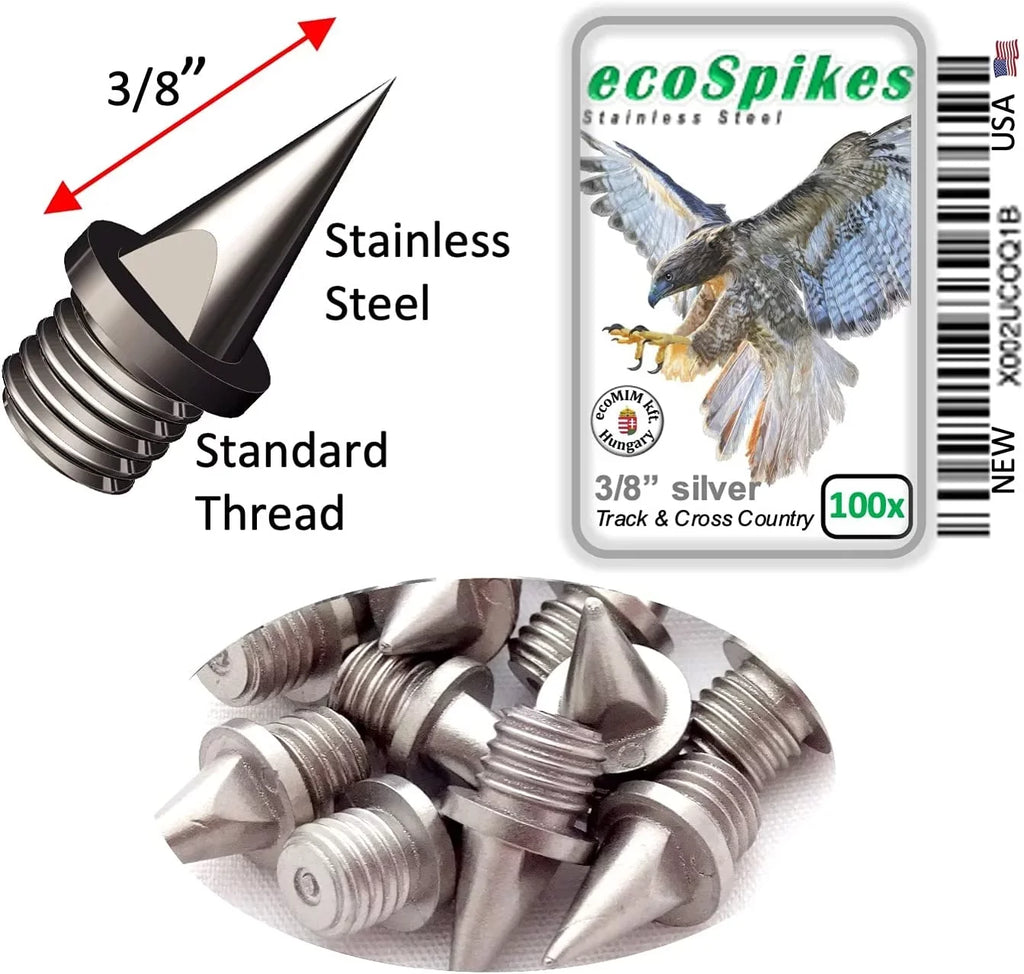 (9mm) Steel Spikes Stainless 100) Track/Cross (Bag Country 3/8 inch of