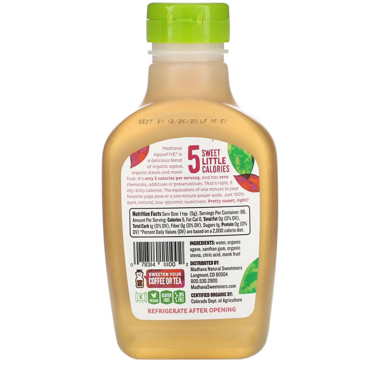 2 16 Organic Madhava Sweeteners, Agave oz Five, Natural of Pack Sweetener, Low-Glycemic