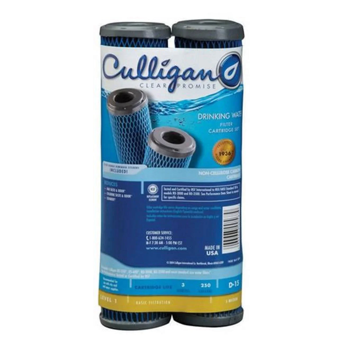 Culligan Taste Odor D-15 Cartridge Sedimate Non-Cellulouse &
