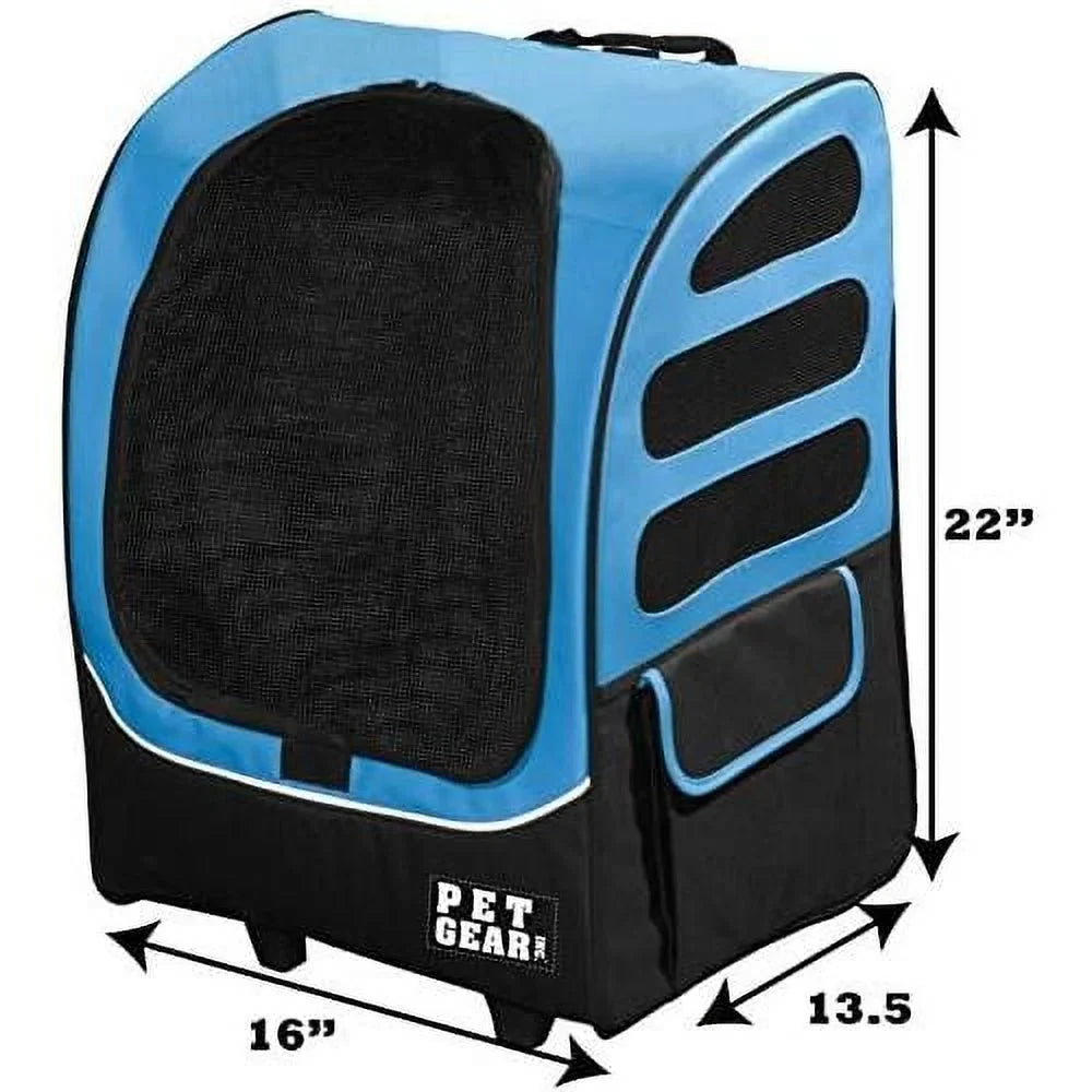 Mesh Tether, For Cats/Dogs, Seat Car Ocean Extra Carrier, Ventilation, Pouch, Traveler Storage Included Telescoping Plus Travel Blue, Large Handle, (PG1280OB)