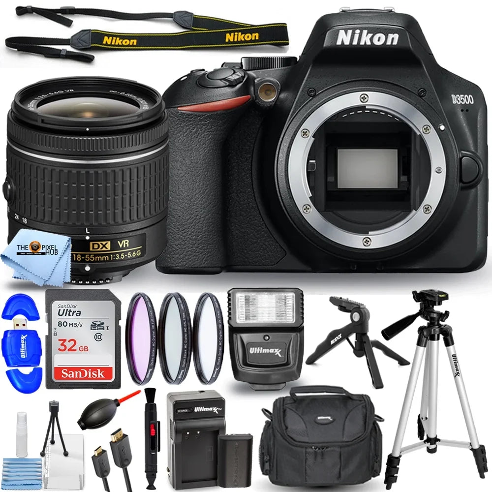 1590 DSLR 18-55mm D3500 Nikon - Camera Bundle VR Accessory Lens 24.2MP 12PC with