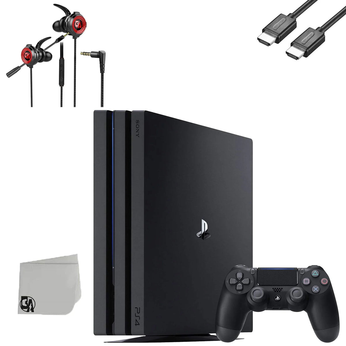 '+ BOLT With Gaming Like Bundle 4 G11-A PlayStation Sony Console 1TB AXTION New Earbuds Pro Microphone Black