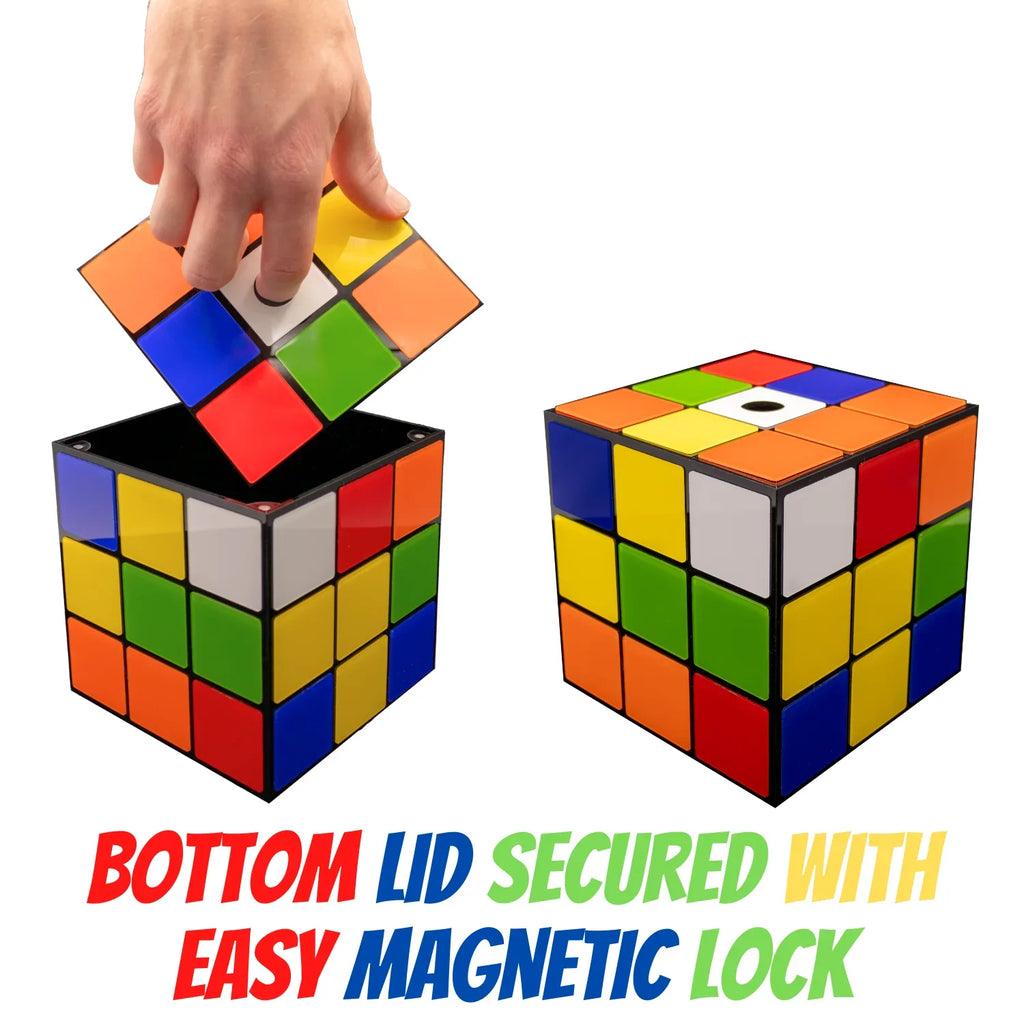 Cube Big Decor Keep Tissue Magic Use Secure Box with Easy Lid Cover Bang Props | | & Magnetic Theory Tissues to Bottom