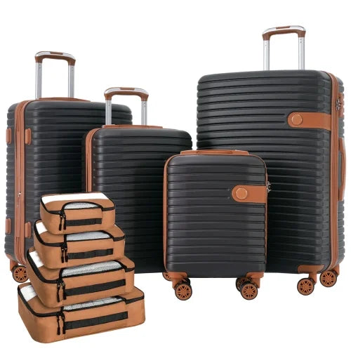Travel with Piece TSA for Women Luggage Packing 4 Men Hard ABS Luggage Wheels Expandable Set Cubes, Set, 4 Shell Spinner Suitcase Lightweight Lock,
