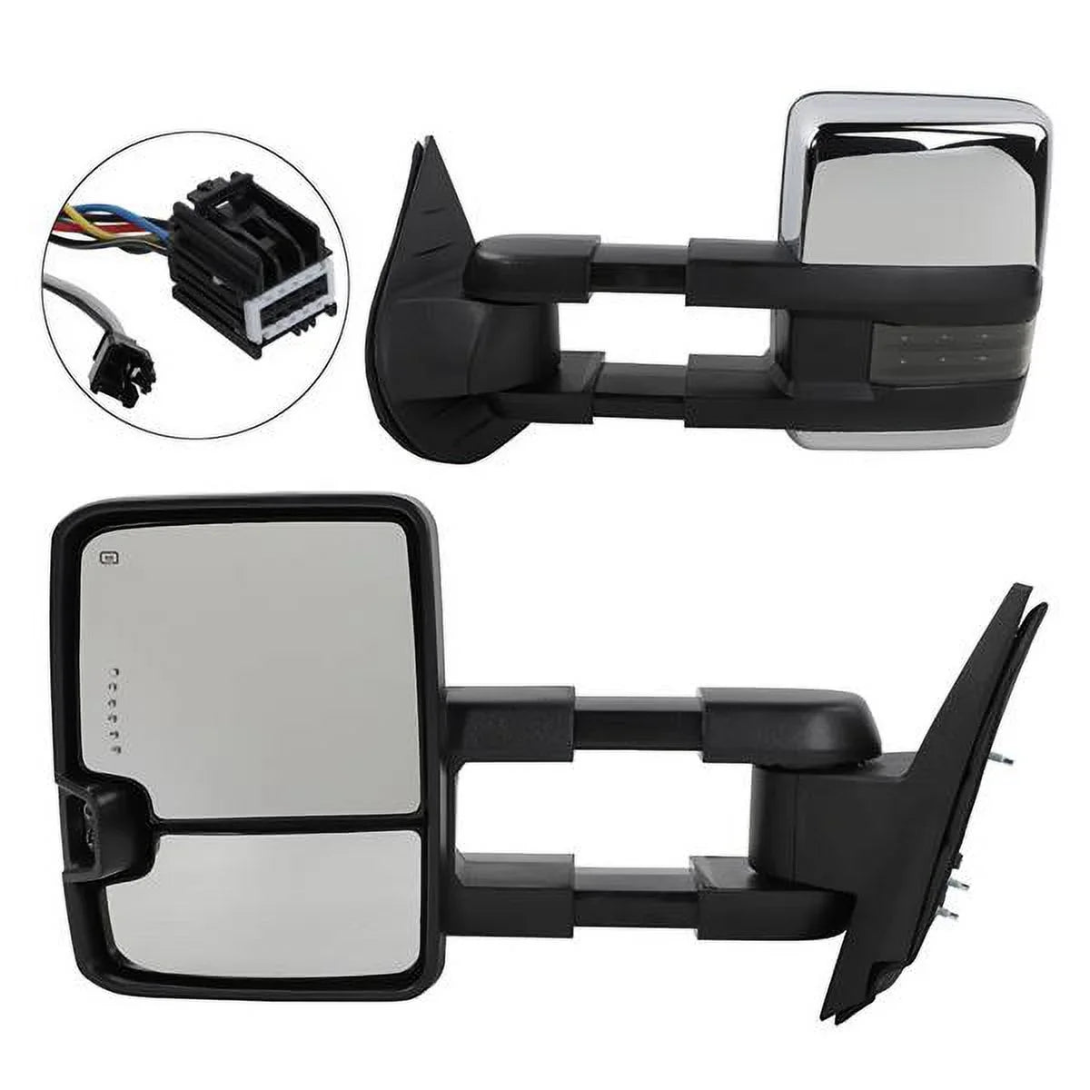 Towing Power Lamp LED for & Heated Backup Signal Mirrors Chrome 07-13 Tahoe Chevy